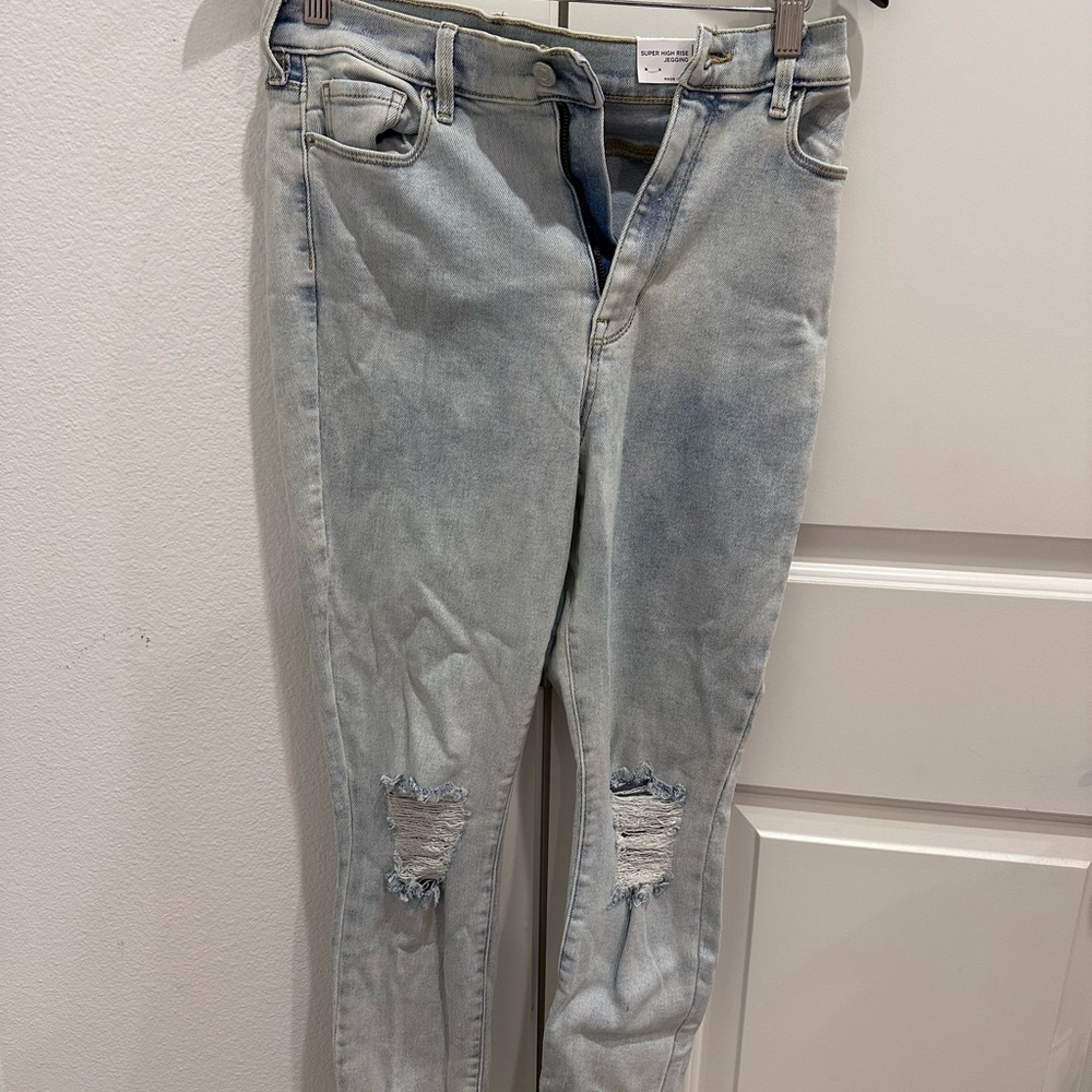 Light Blue Distressed Women Jeans